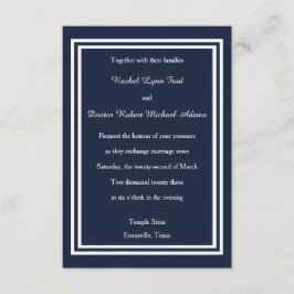 Trim. Marinho Duplo - Convite de Casamento 3x5