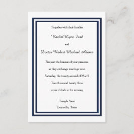 Trim. Marinho Duplo - Convite de Casamento 3x5