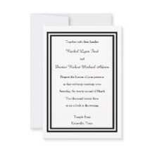 Trim Negro Duplo - Convite de Casamento 3x5