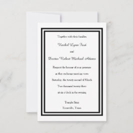 Trim Negro Duplo - Convite de Casamento 3x5