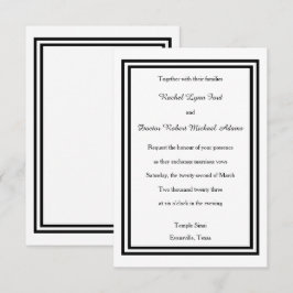 Trim Negro Duplo - Convite de Casamento 3x5