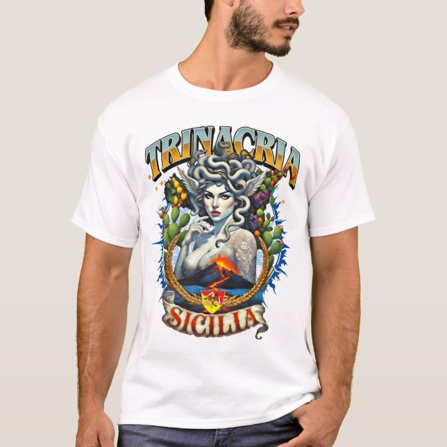 Trinacria Retro Style T-Shirt  (Frente)