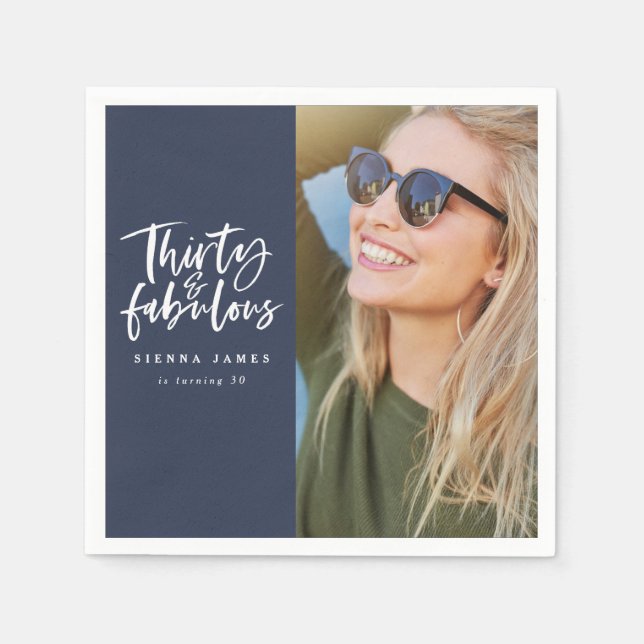 Trinta e fabuloso guardanapo de fotos festas de an (Frente)