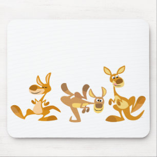 Trio bonito de cangurus Mousepad dos desenhos