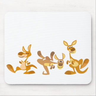 Trio bonito de cangurus Mousepad dos desenhos