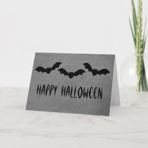 Trio de Bats Halloween - Cartão de Saudação, Cinza