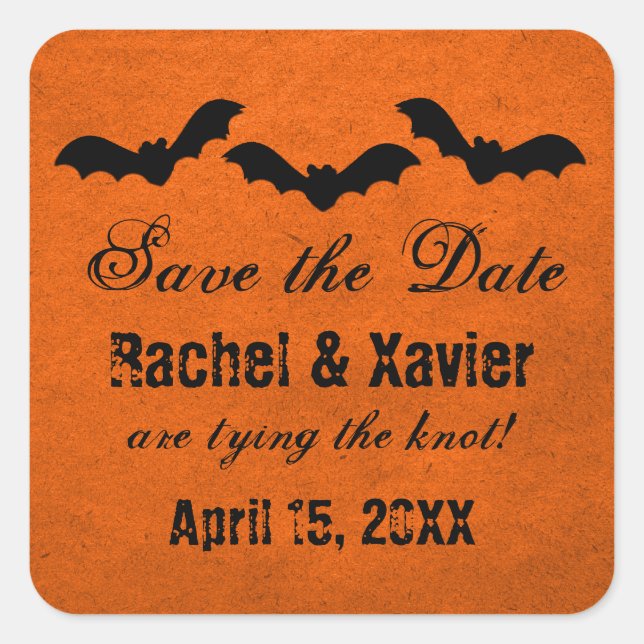 Trio de Bats Halloween Salve os adesivos de Data (Frente)