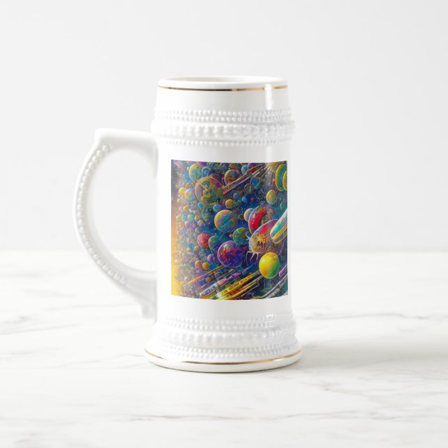 Tripa branca de caneca de cerveja da pista espacia (Esquerda)