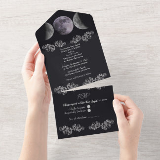 Tripla Deusa Lua Tudo em um Convite de casamento