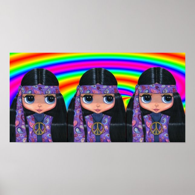 Triple Paisley Hippies Poster (Frente)