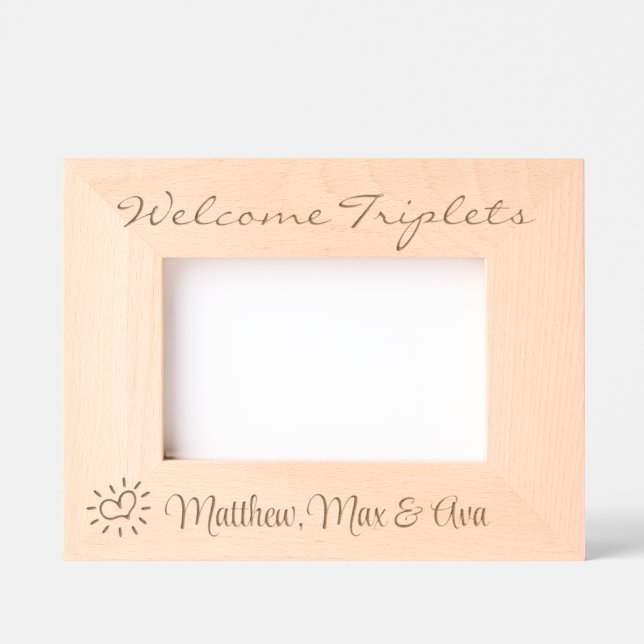 Triplets de Boas-Vindas, Com Nomes, Foto, 6x4", (Front)