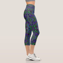 Trippy Retro Azul Real e Verde Lima Abstrato