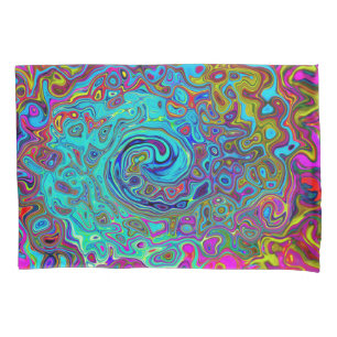 Trippy Sky Blue Abstrato Retro Liquid Swirl