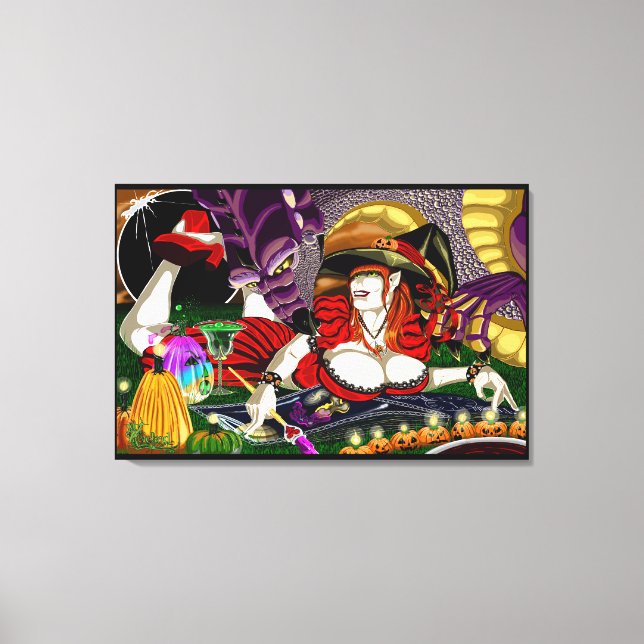 Trippy Witch Stretch Canvas Art Impressões (Frente)