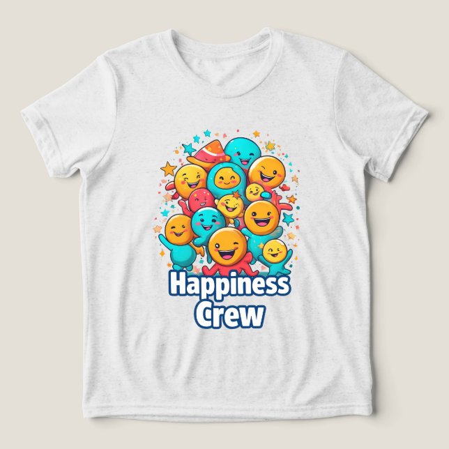 Tripulação da Felicidade - Camiseta Justa Smiley S (Design frontal)
