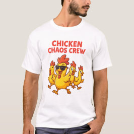 Tripulação de Galinha - Camiseta de Cartoon de Faz