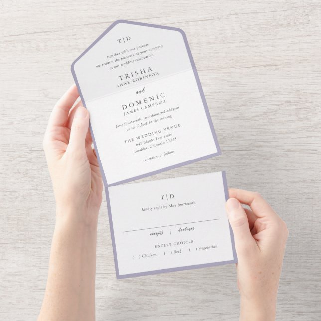 Trisha Lilac Modern Wedding (Aba destacável)