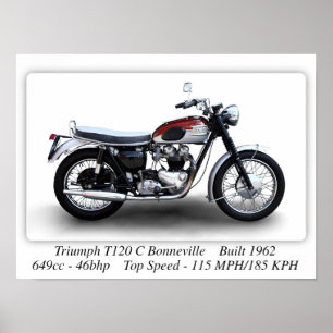 Triunfo T120C Motociclo Bonneville - Impressão A3