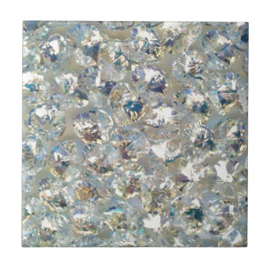 Trivet de Azulejo cerâmico com cristais brilhantes