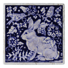 Trivet de Azulejo de Pedra de Pássaro marinho Azul