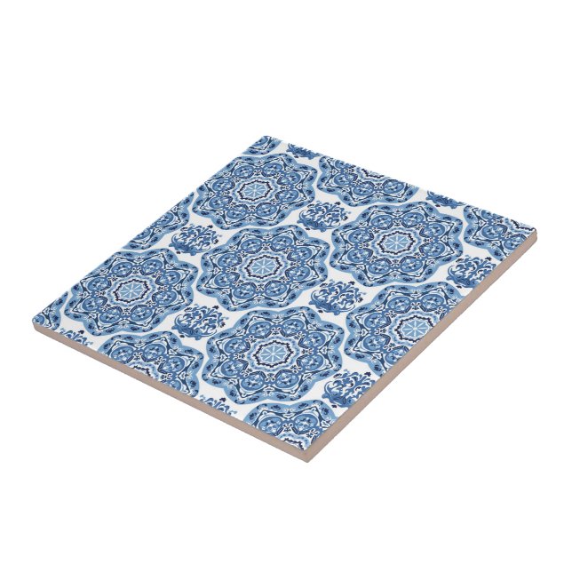 Trivet do Azulejo Impressão azul (Lateral)