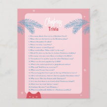 Trivia de Natal vermelha, rosa, editável, jogo Hol
