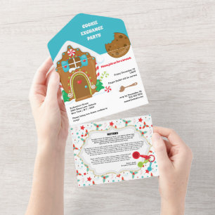 Troca de biscoitos de casinha com cartão de recei