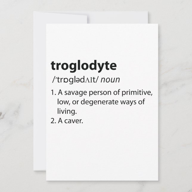 Troglodyte - Definição Engraçada Espeleologia (Frente)