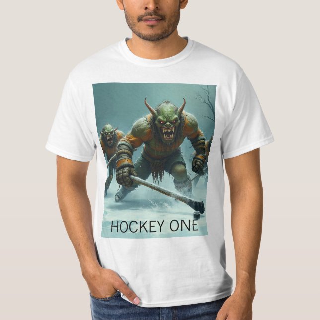 Troll De Hóquei No Gelo, Um T-Shirt (Frente)