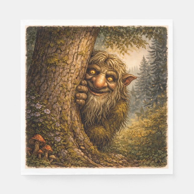 Troll Norueguês de Pico, Guardanapos (Frente)