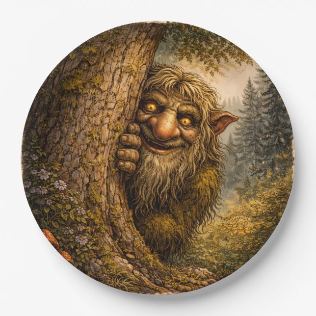 Troll Norueguês no auge, Pratos de Papel (Frente)