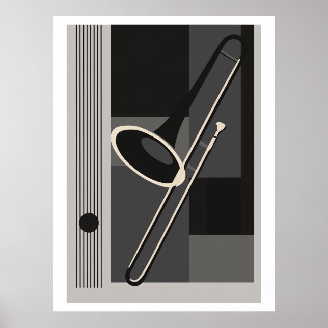 Trombone Impressão Bauhaus, Música Moderna de Mead (Frente)