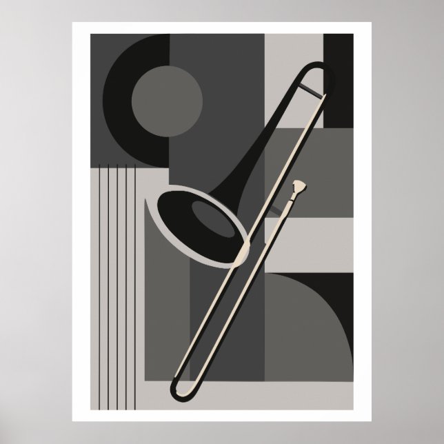 Trombone Impressão Bauhaus, Música Moderna de Mead (Frente)
