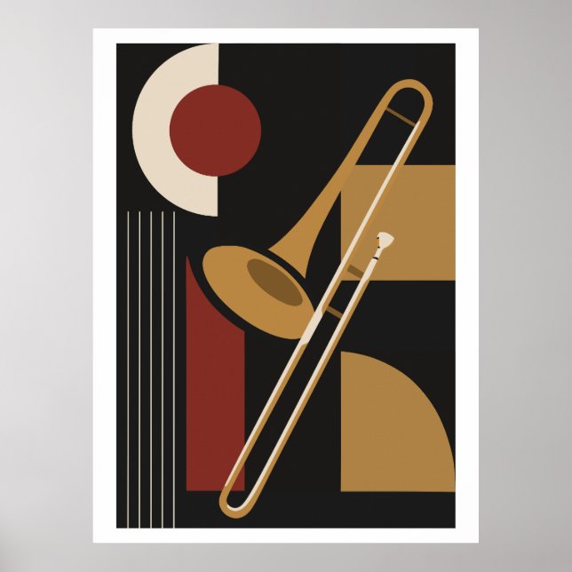 Trombone Impressão Bauhaus, Música Moderna de Mead (Frente)