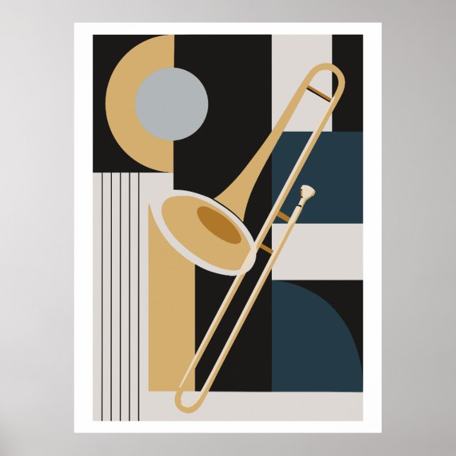 Trombone Impressão Bauhaus, Música Moderna de Mead (Frente)