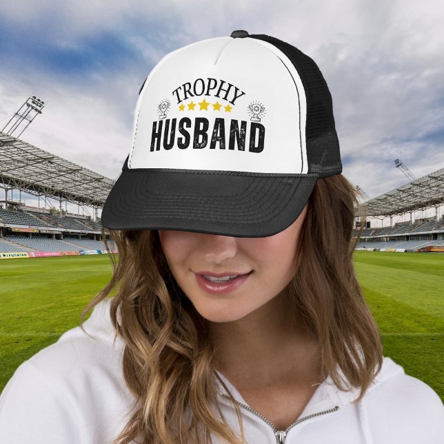 Trophy Husband Pai Boné - Engraçado EmbroideTrucke (Husband Dad Cap, Trophy Husband Embroidered Hat, Hot Dads Hat, Funny Dad Gifts, Fathers Day Gift)