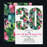 Tropical 30 30 Trinta Convite de aniversário<br><div class="desc">Tropical 30 30 30 Convites de festas de aniversários. Personalizar para qualquer evento.</div>