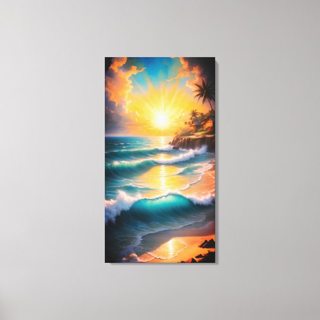 Tropical Beach Canvas Wall Art (Frente)