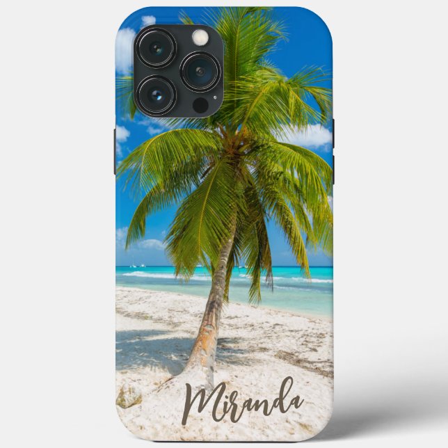 Tropical Beach Palm Tree Personalized (Verso)