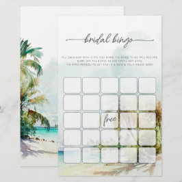 Tropical Beach Palm Treine Bridal Bingo Game