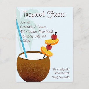 Tropical Fiesta, convite de festas de coquetel