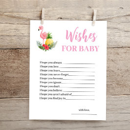 Tropical Flamingo deseja cartão de Chá de fraldas