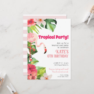 Tropical Flamingo Invite / Convite de festas de Pi