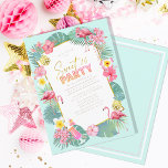 Tropical Flamingo Sweet 16 Party ID922<br><div class="desc">Celebre seu aniversário de 16 anos com estas convites de aniversário de verão divertidas! Com folhas tropicais, flamingos, abacaxi, bebida de verão e flores pelúcias. "Doce 16 Festa" é exibido em fontes atraentes. Personalize facilmente com os detalhes do seu partido usando o modelo fornecido. Procure ID922 para ver todos os...</div>