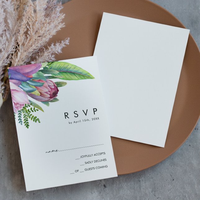 Tropical Floral Colorida | Placa RSVP (Criador carregado)