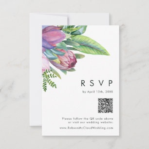 Tropical Floral Colorida Placa RSVP de Código QR