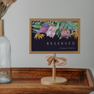 Tropical Floral Colorida Purple Reserved Sign