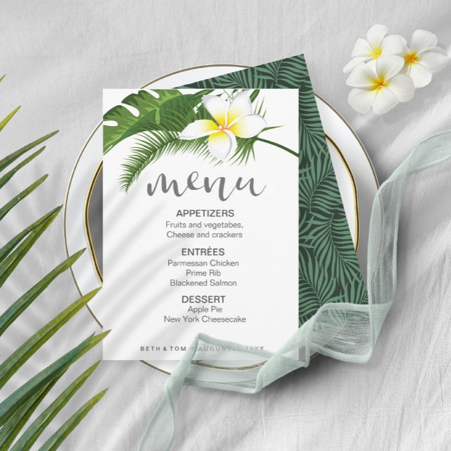 Tropical Floral Wedding Menu ID475 (Criador carregado)