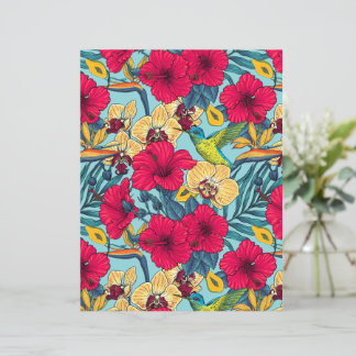 Tropical Florals and Hummingbird - Summer Botanica