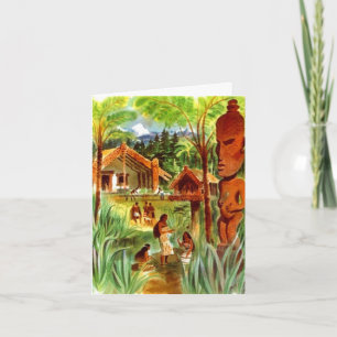 Tropical Hawaii Tiki Mahalo Obrigado Cartão TY